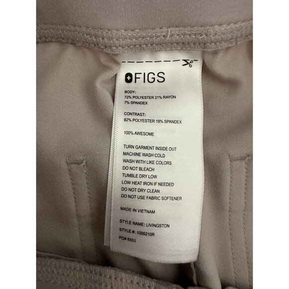 FIGS Livingston High Waisted Scrub Pant Bone Ivory White Medical Women's Small - Picture 5 of 7